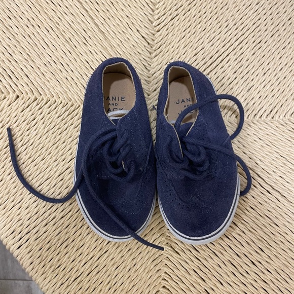 Janie and Jack blue suede lace up dress shoes - Picture 3 of 5